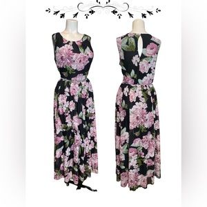 Enfocus Studio Black Floral Long Maxi Wedding Party Dress 8